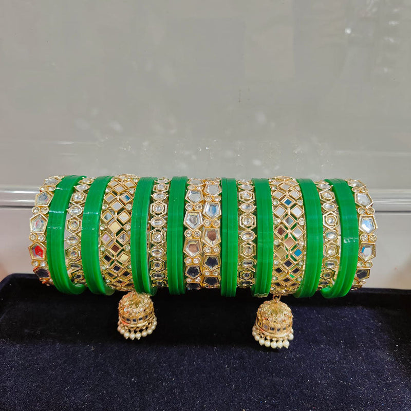 Pooja Bangles Gold Plated Kundan Stone Acrylic Bangles Set