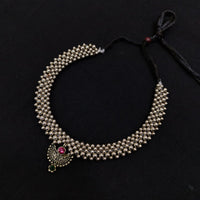 Pooja Bangles Oxidised Plated Choker Necklace Set