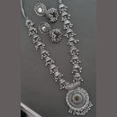 Pooja Bangles Oxidised Plated Mirror Long Necklace Set