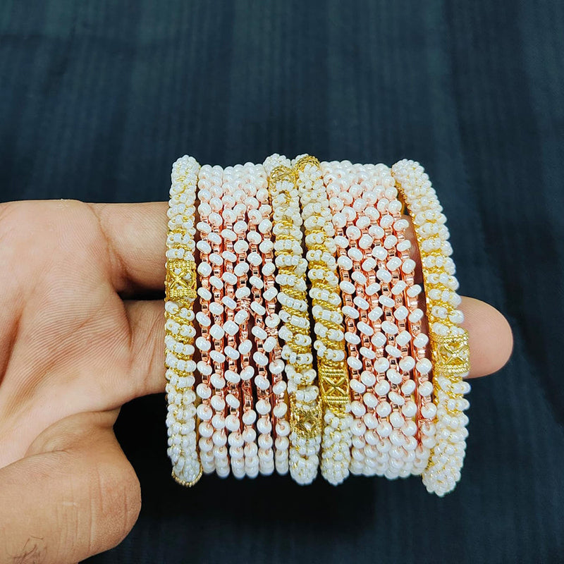 Pooja Bangles Gold Plated Pearls Bangles Set