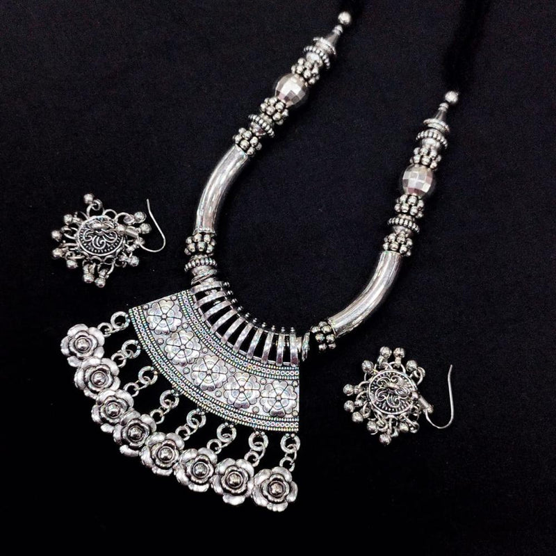 Pooja Bangles Oxidised Plated Necklace Set