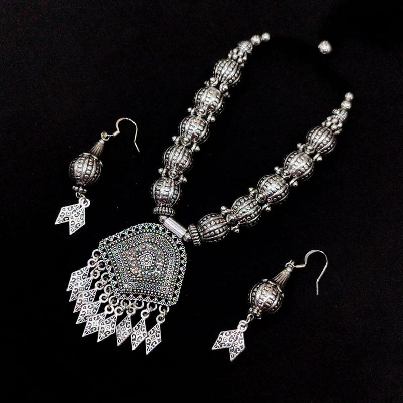 Pooja Bangles Oxidised Plated Necklace Set