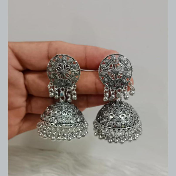 Pooja Bangles Oxidised Plated Jhumki Earrings