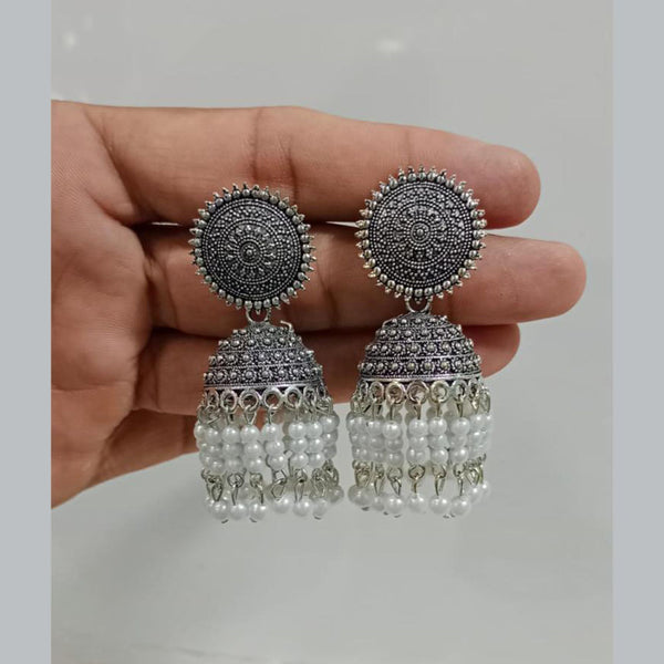 Pooja Bangles Oxidised Plated Jhumki Earrings