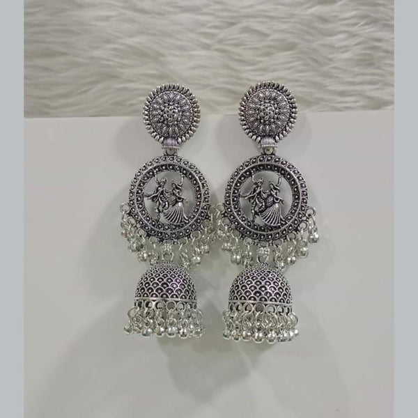 Pooja Bangles Oxidised Plated Jhumki Earrings