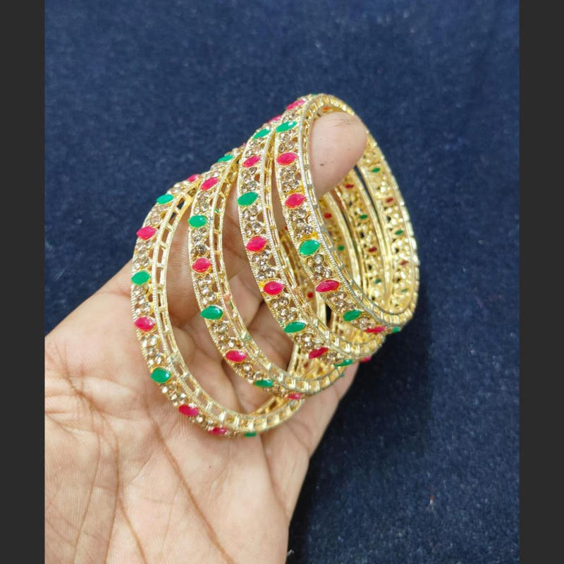 Pooja Bangles Gold Plated Kundan Stone Bangles Set