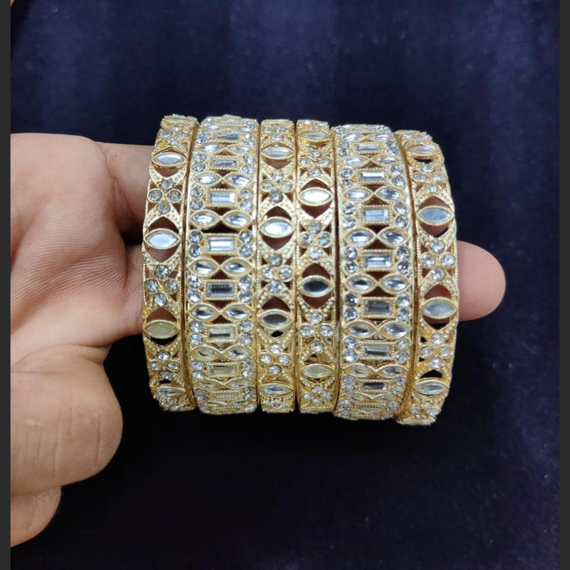 Pooja Bangles Gold Plated Kundan Stone Bangles Set