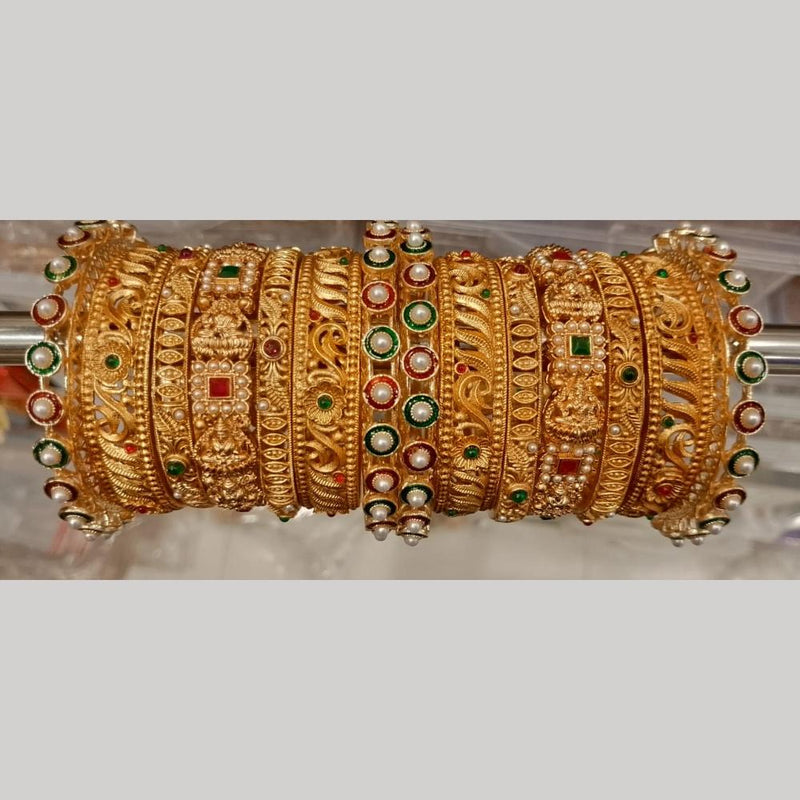 Pooja Bangles Pota Stone Meenakari Bangles