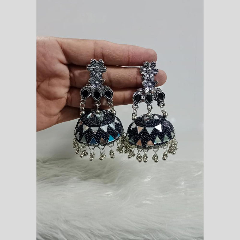 Pooja Bangles Oxidised Plated Jhumki Earrings