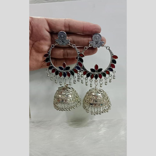 Pooja Bangles Oxidised Plated Jhumki Earrings