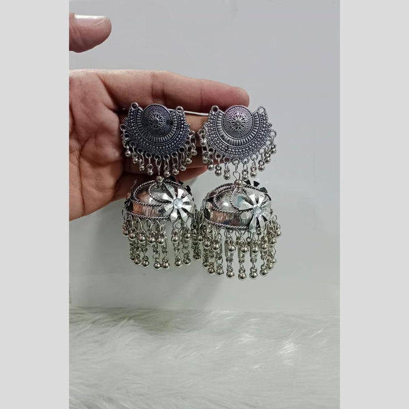 Pooja Bangles Oxidised Plated Jhumki Earrings