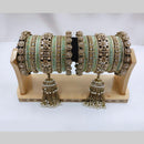 Pooja Bangles Gold Plated Crystal And Austrian Stone Pearls Bangles Set