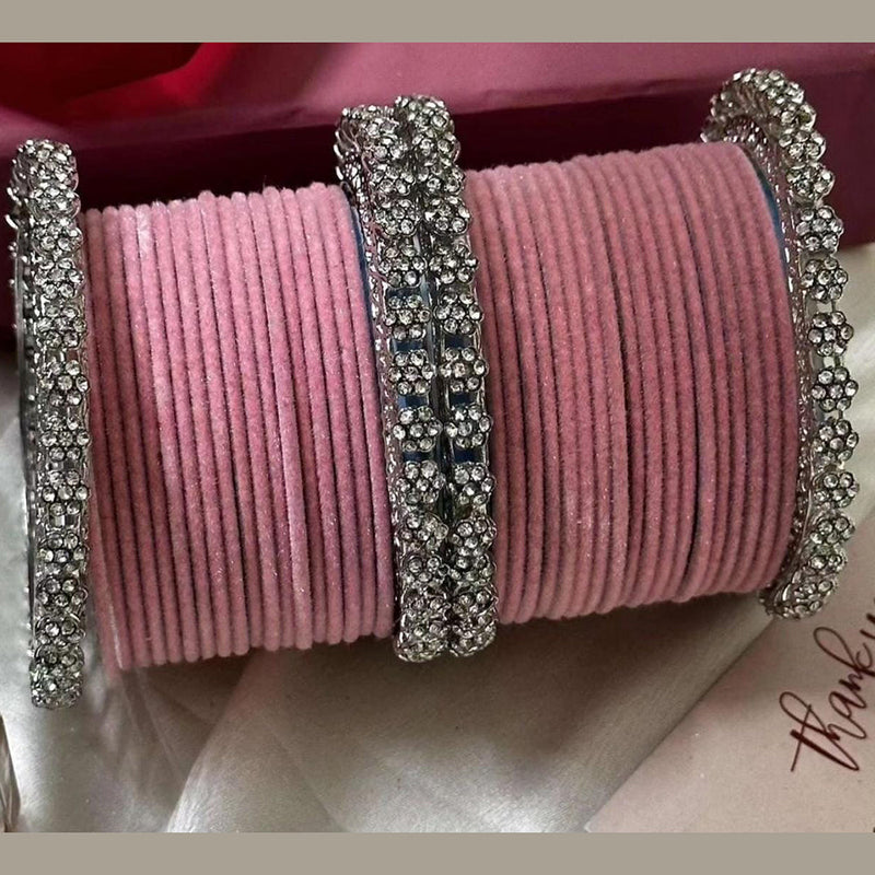 Pooja Bangles Austrian Stone And Velvet Bangles Set