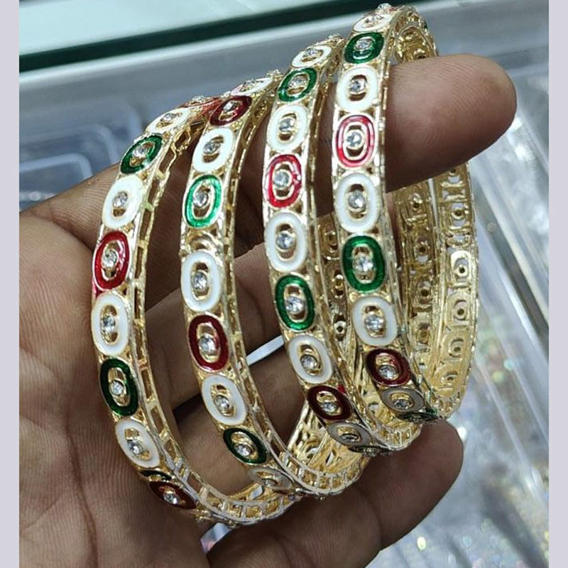 Pooja Bangles Gold Plated Meenakari Bangles Set