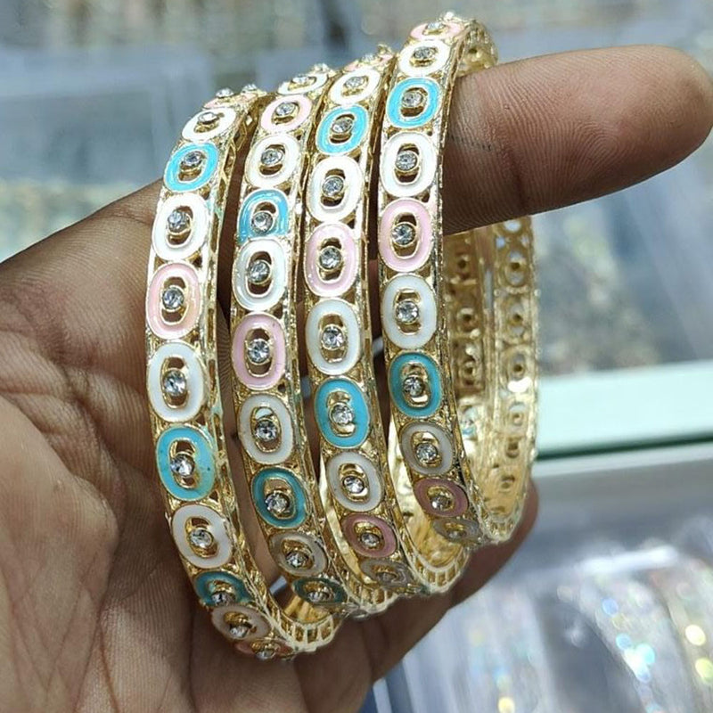 Pooja Bangles Gold Plated Meenakari Bangles Set