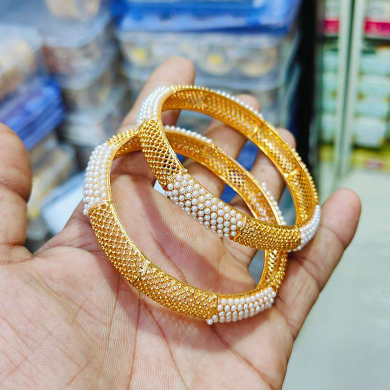 Pooja Bangles Gold Plated  Pearls  Bangle Set