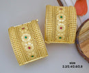 Pooja Bangles Gold Plated Pota Stone Openable Bangle Set