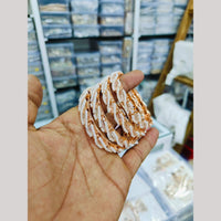 Pooja Bangles Rose Gold Plated Pearls Bangles Set