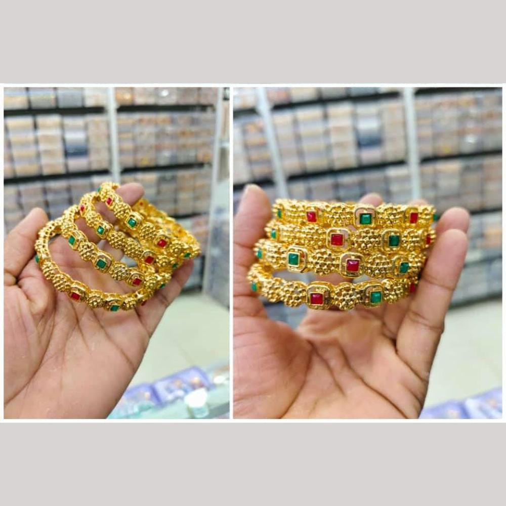 Pooja Bangles Pota Stone Pearls Bangles Set