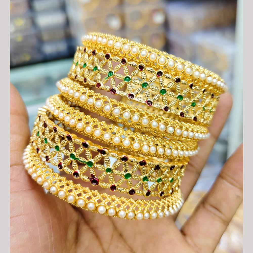 Pooja Bangles Gold Plated Meenakari Bangles Set