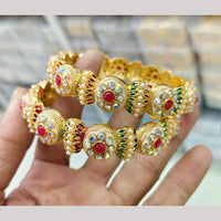 Pooja Bangles Gold Plated Austrian Stone Meenakari Bangles Set