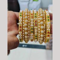 Pooja Bangles Gold Plated Pearls Bangles Set
