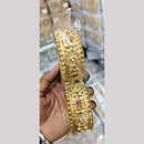 Pooja Bangles Gold Plated Pota Stone Openable Bangles Set