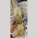 Pooja Bangles Gold Plated Pota Stone And Meenakari Openable Bangles Set