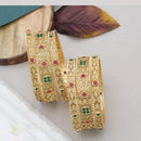 Pooja Bangles Gold Plated Pota Stone Bangles Set