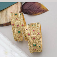 Pooja Bangles Gold Plated Pota Stone Bangles Set