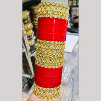 Pooja Bangles Gold Plated Kundan Stone  Acrylic Bangles Set