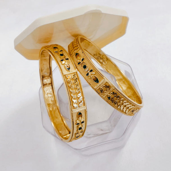 Pooja Bangles Gold Plated Meenakari Bangle Set