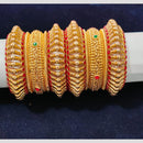 Pooja Bangles Gold Plated Pota Stone Bangle Set