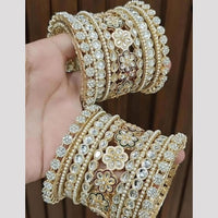 Pooja Bangles Gold Plated Kundan Stone And Meenakari Bangles Set