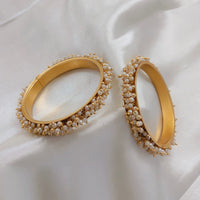 Pooja Bangles Gold Plated Pearls Bangles Set