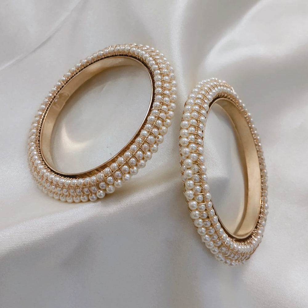 Pooja Bangles Gold Plated Pearls Bangles Set