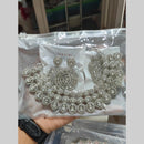 Pooja Bangles Silver Plated Austrian Stone Necklace Set