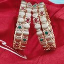 Pooja Bangles Gold Plated Pota Stone Bangle Set