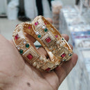 Pooja Bangles Gold Plated Pota Stone Bangle Set