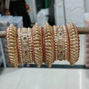 Pooja Bangles Gold Plated Pota Stone Openable Bangle Set