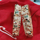 Pooja Bangles Gold Plated Pota Stone And Meenakari Bangle Set