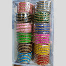 Pooja Bangles Gold Plated Metal Multi Color Bangle Set