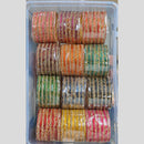 Pooja Bangles Gold Plated Austrain Stone Metal Multi Color Bangle Set