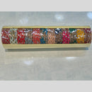 Pooja Bangles Gold Plated Festive Elegance Multi Color Austrian Stone Bangle Set