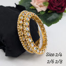 Pooja Bangles Gold Plated Pota Stone And Kundan Bangles Set