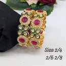 Pooja Bangles Gold Plated Kundan And Austrian Stone Meenakari Bangles Set