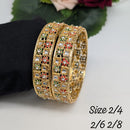 Pooja Bangles Gold Plated Kundan Stone Meenakari Bangles Set
