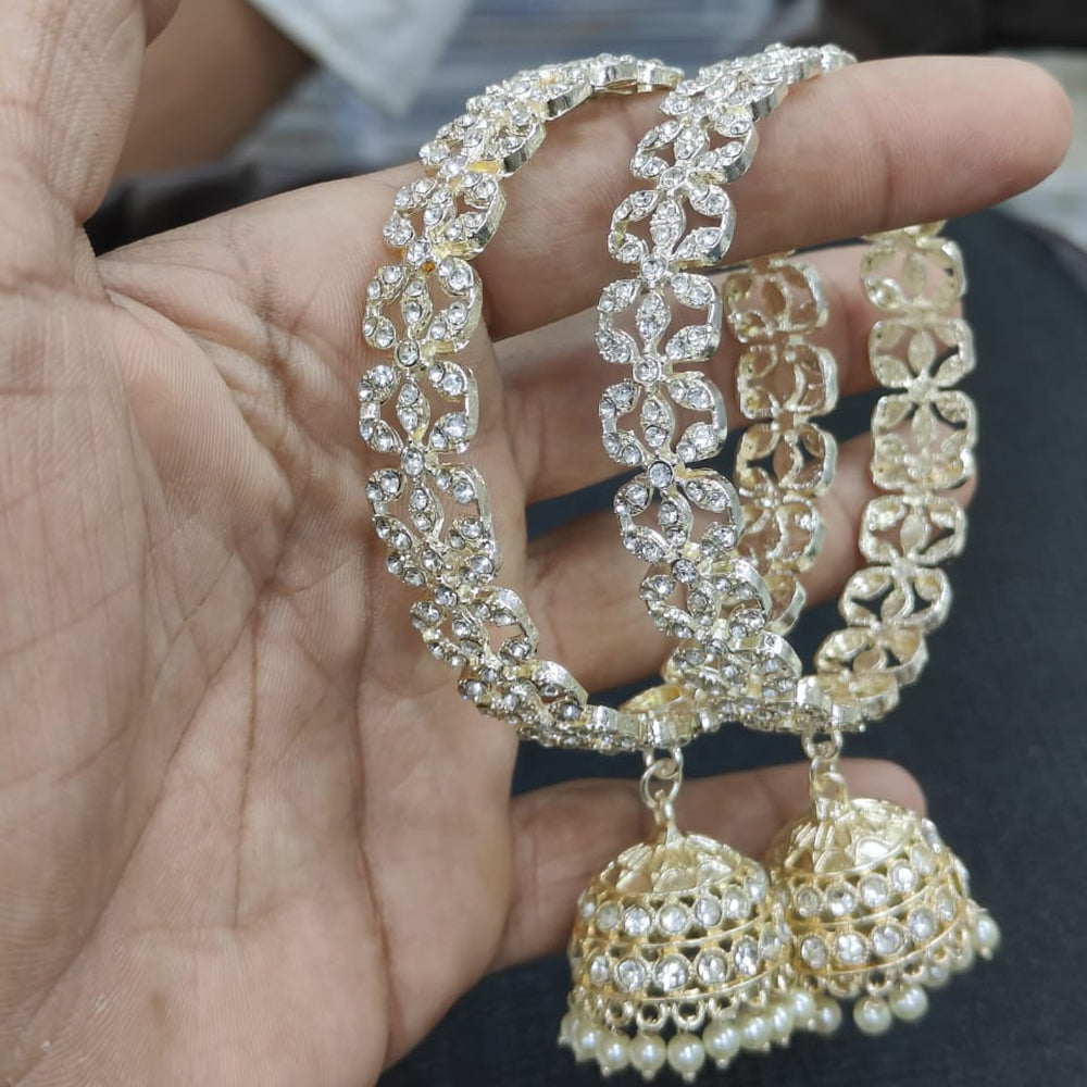 Pooja Bangles Gold Plated Kundan Stone Bangle Set