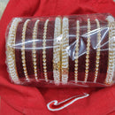 Pooja Bangles Gold Plated Pearl And Velvet Bangles Set