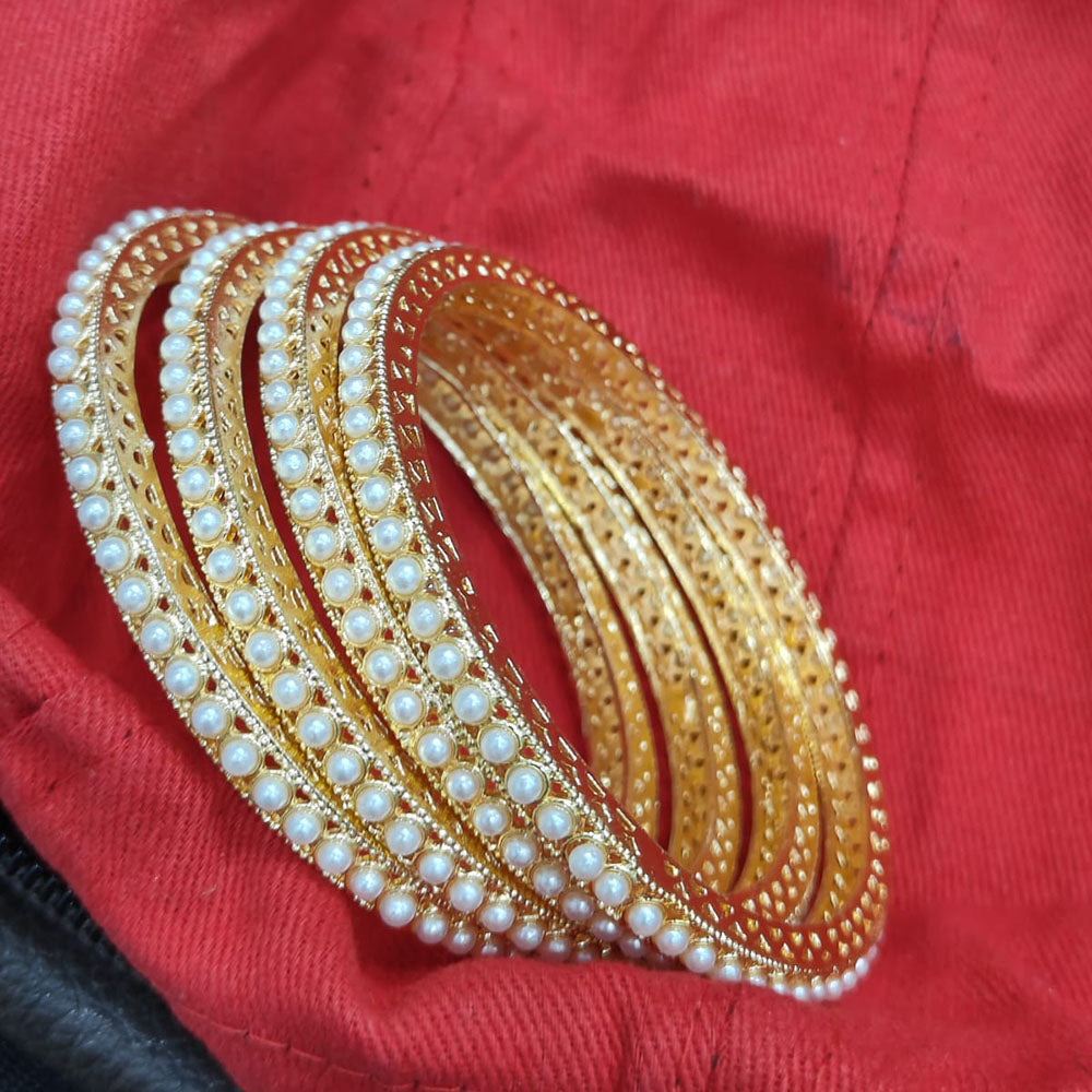 Pooja Bangles Gold Plated Pearl Bangles Set